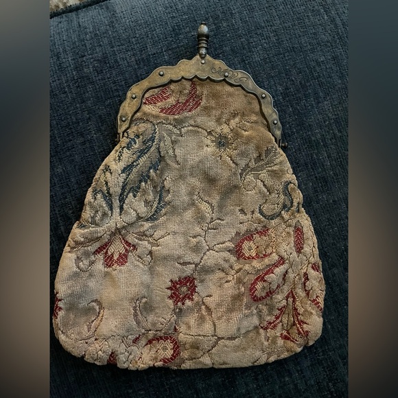 CARPETBAGS of AMERICA Vintage Purse Tan and Burgundy - Picture 4 of 9